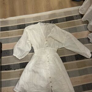 Zara White Long Sleeve Dress